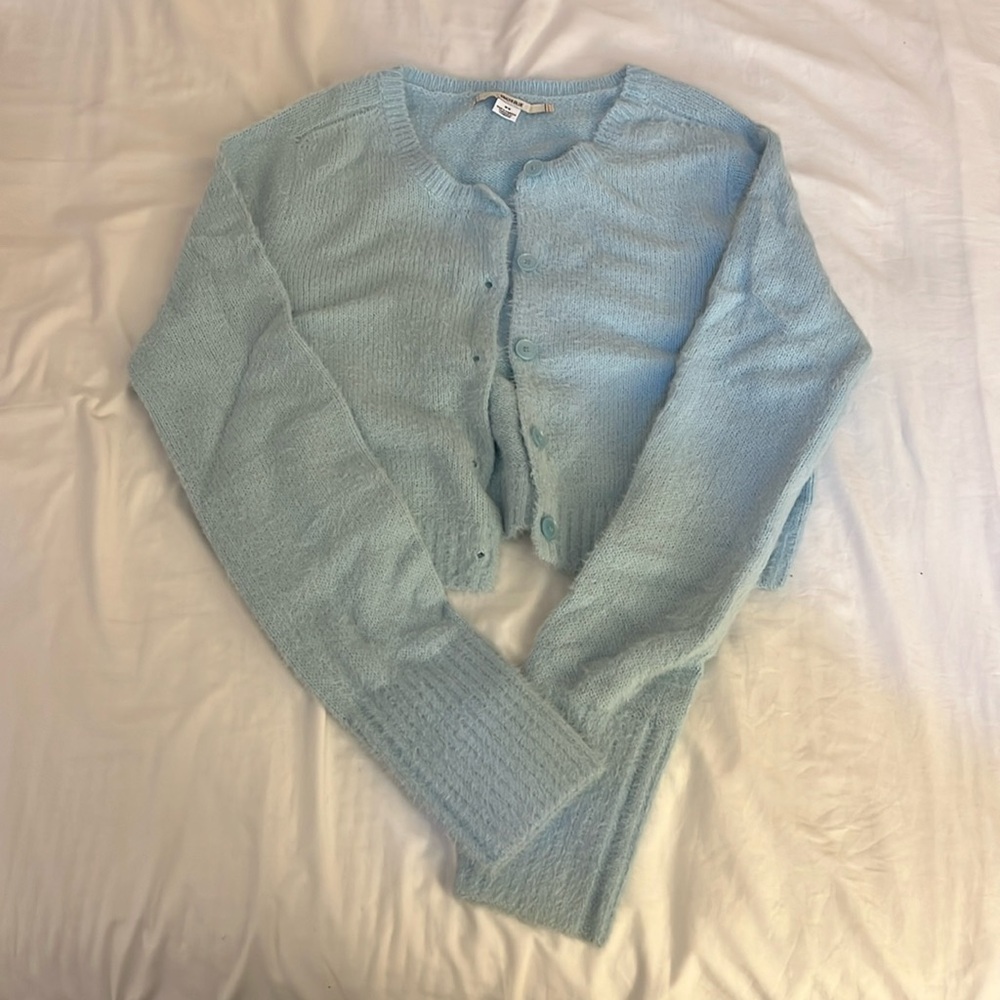 UO crop cardigan blue M